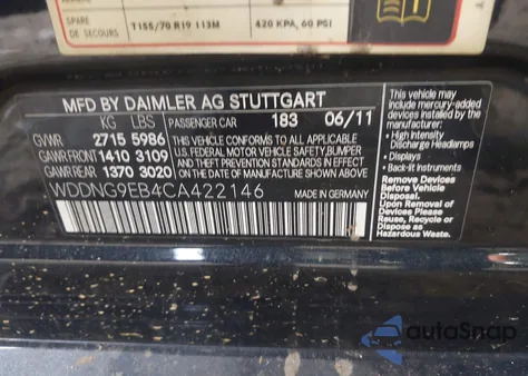 2012 Mercedes-Benz S 550 4Matic z USA, uszkodzony, nr VIN WDDNG9EB4CA422146